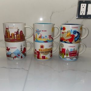 Starbucks Mugs Set of 6 YOU ARE HERE COLLECTION